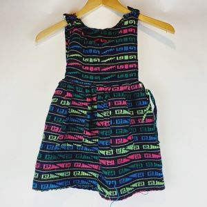Girls vintage tribal print dress jumper 24-48 mos